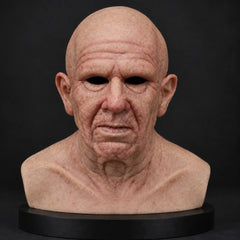 Distinguished Elderly Gentleman Silicone Mask with Weathered Expression