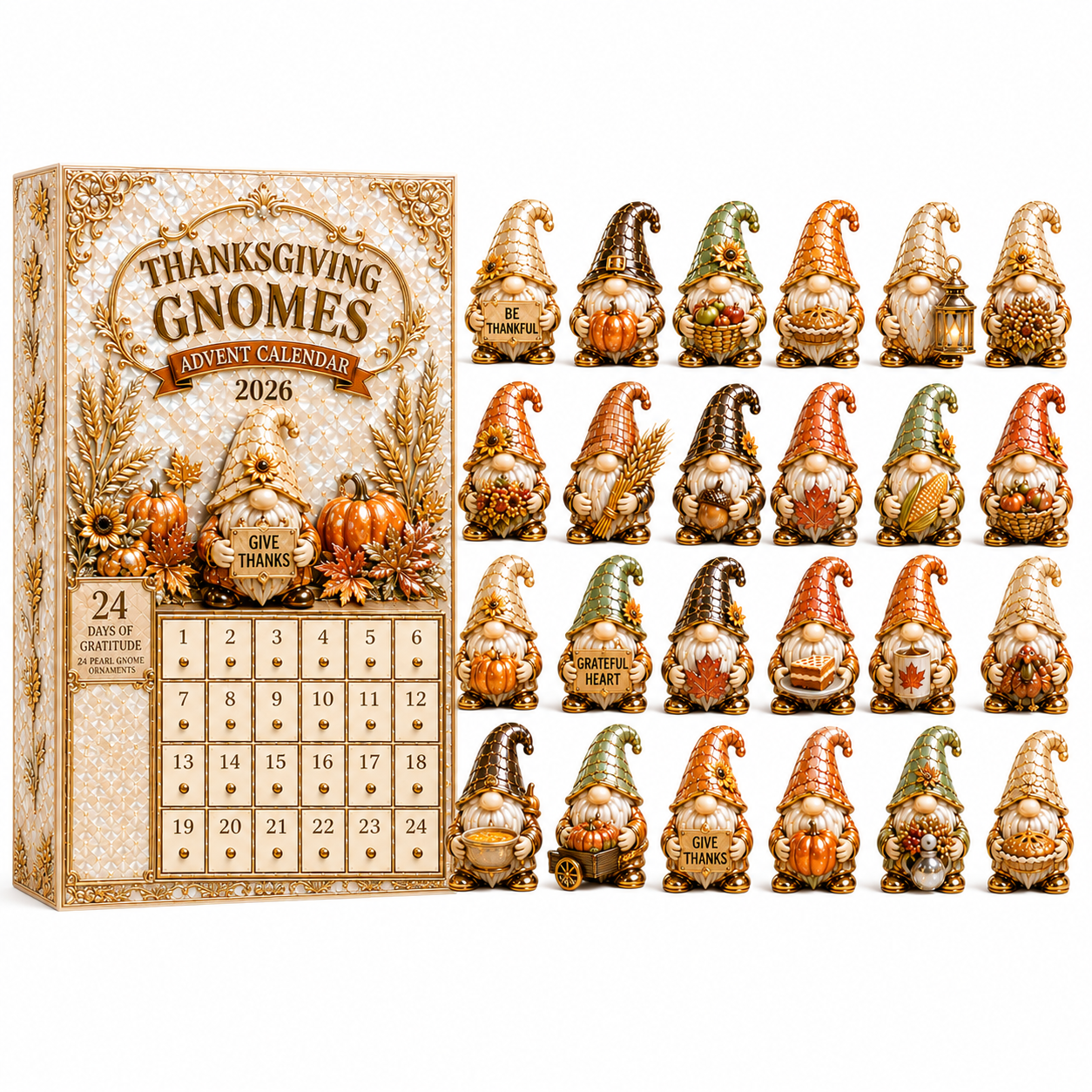 24-Day Gnomes Thanksgiving Advent Calendar | Countdown Blind Box Gift
