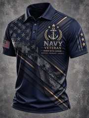 Men's Veteran Print Polo Shirt