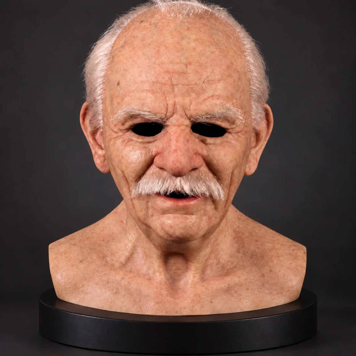 Warm Smiling Senior Gentleman Full-Head Silicone Mask