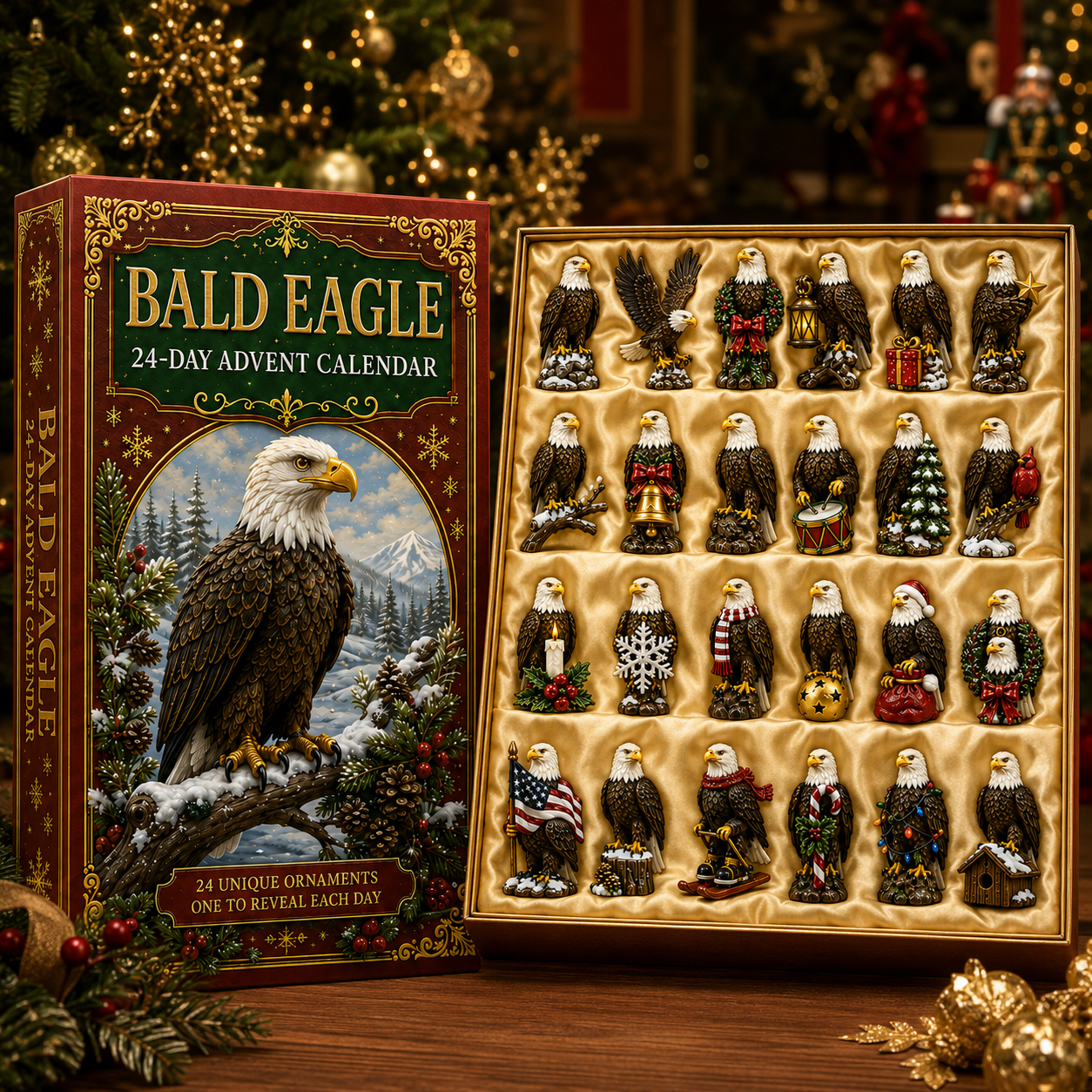 ✨24-Day Christmas Countdown Advent Calendar – bald eagle  Ornament