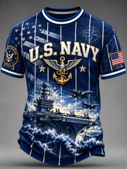 Men's Vintage US Navy Art Print Shirt