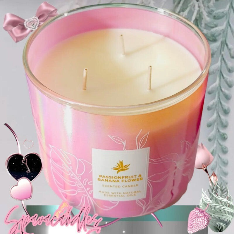 Passion fruit & banana flower 3 Wick Candle 14.5 oz.