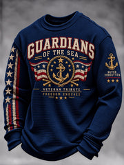 Men's Veteran-Print Casual Sweatshirt