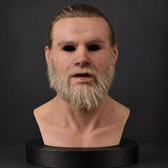 Vintage Middle-Aged Gentleman Silicone Mask with Full Beard