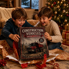 Construction Vehicles Fleet Advent Calendar 2026 - 24-Day Festive Countdown, Acrylic Charms Blind Box