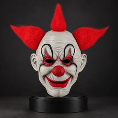 Red-Horned White Clown Silicone Mask