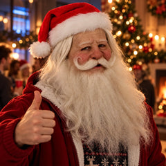 Jolly Santa Claus Silicone Mask with Voluminous White Beard