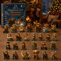 Highland Cow Adventures Advent Calendar 2026 – 24 Days of Unique Highland Cow Miniature Collectibles