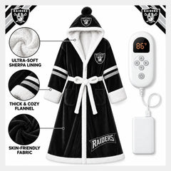 Raiders USB Heated Sherpa Football Robe