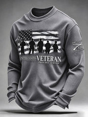 Men's Veterans Day Print Casual Top