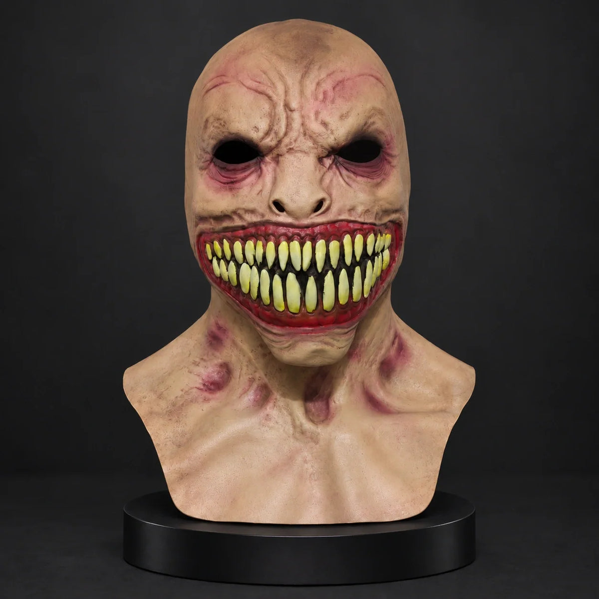 Grotesque Monster Silicone Mask with Jagged Yellow Teeth