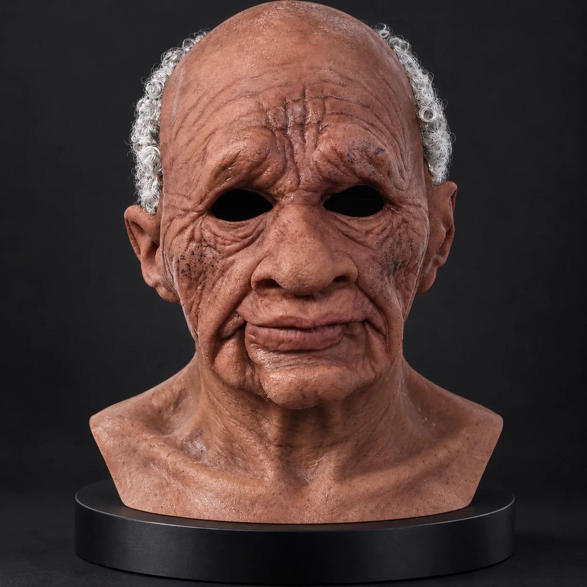 Balding Professor Silicone Mask with Receding Gray Hairline