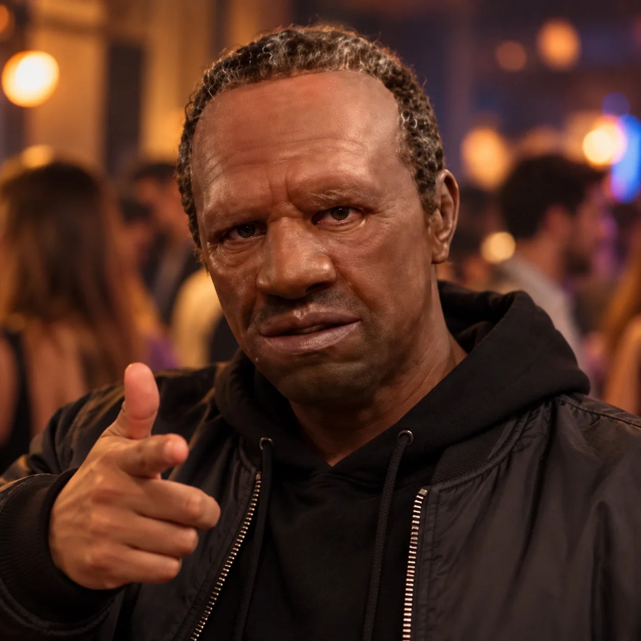 Mature Dark-Skinned Gentleman Silicone Mask with Short Hair