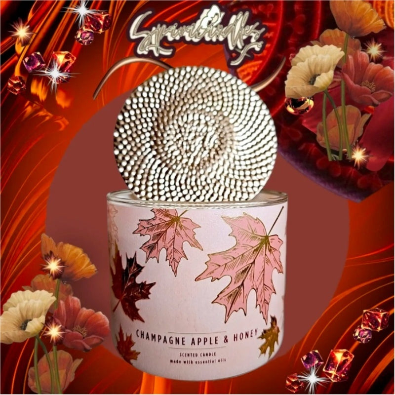 New CHAMPAGNE APPLE & HONEY 3 Wick Candle 14.5 Large US Seller