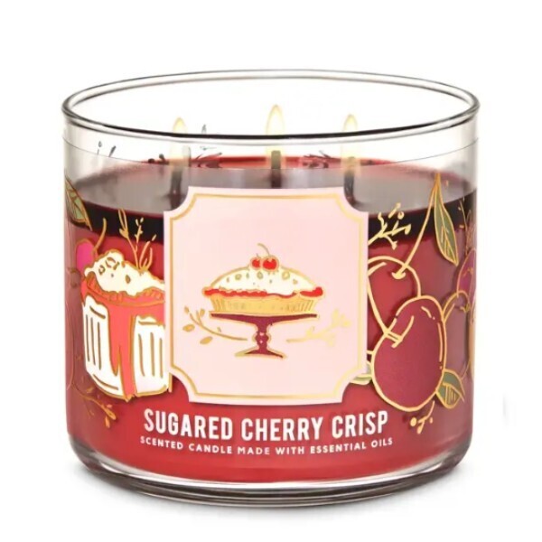 RARE SUGARED CHERRY CRISP 3 Wick Candle 14.5