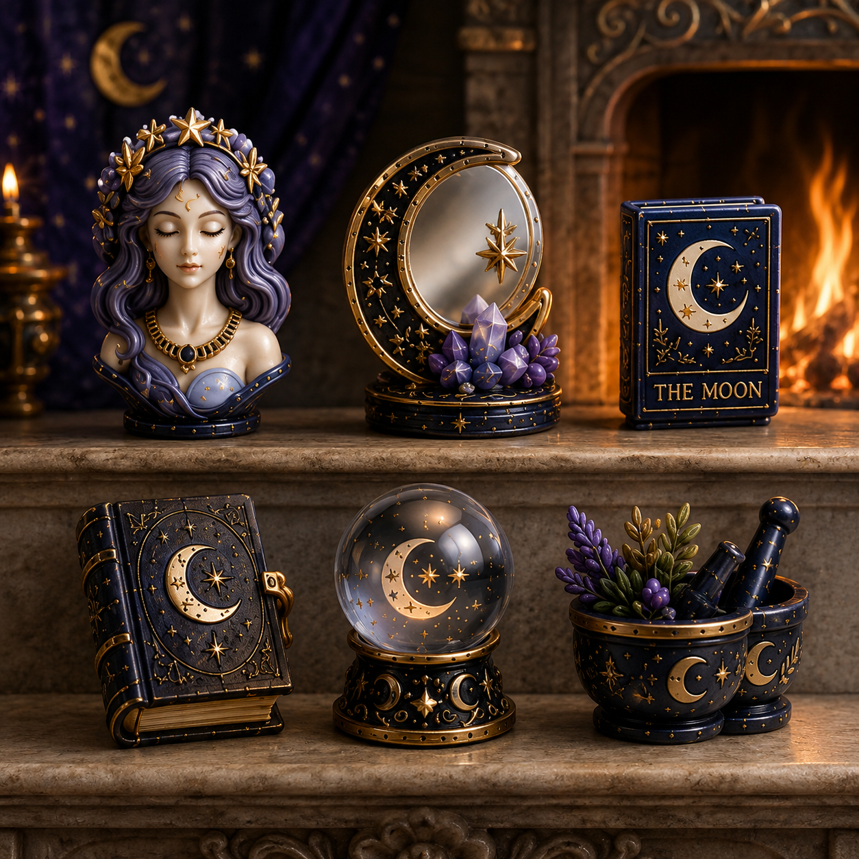 Witching Moon Advent Calendar 2026 – 24 Days of Celestial Miniatures, Mystical Moon Collectibles & Magical Gifts for Witchy Decor Lovers