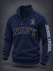 Men's US Veteran Print Zip-Up Hoodie