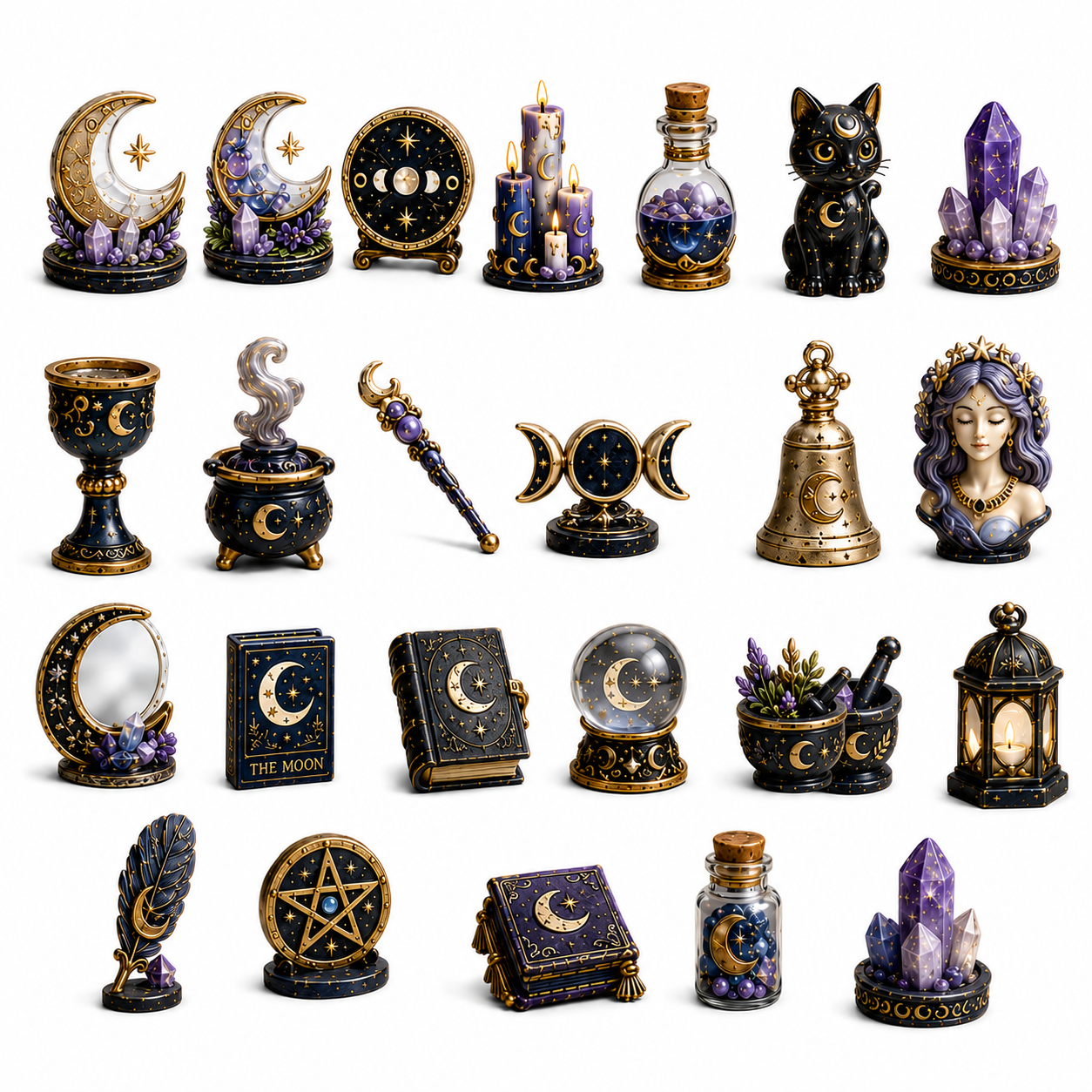 Witching Moon Advent Calendar 2026 – 24 Days of Celestial Miniatures, Mystical Moon Collectibles & Magical Gifts for Witchy Decor Lovers