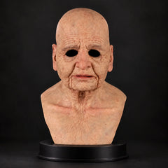 Classic Full-Head Bald Senior Silicone Theatrical Mask