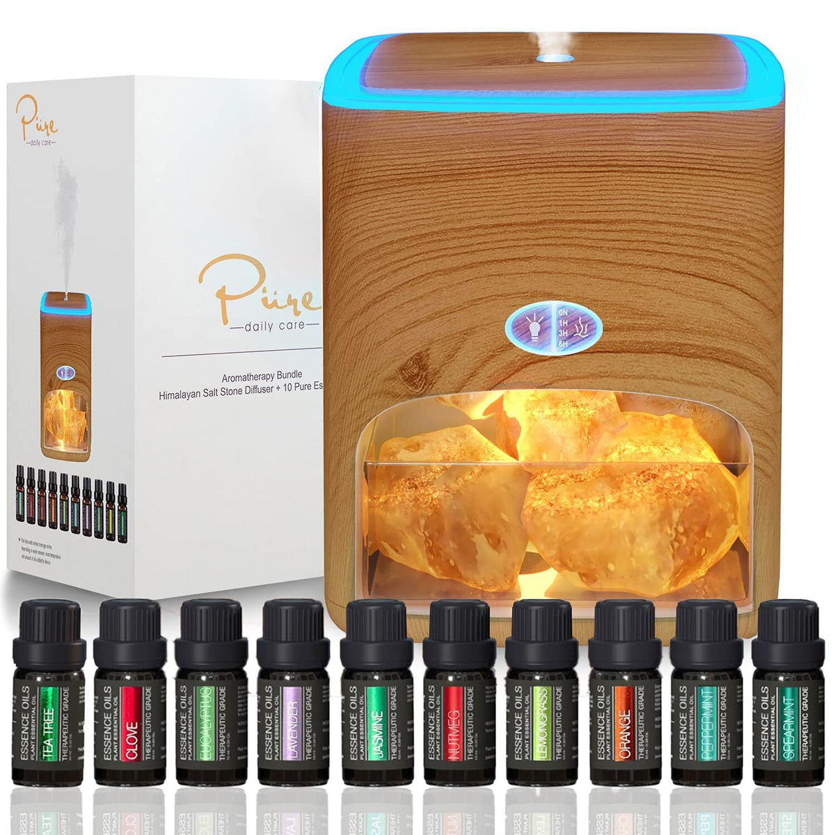 Himalayan Pink Salt Diffuser 400ml Ultrasonic Atomizer and Ionizer with Ambient Light