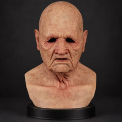 Hyper-Realistic Bald Elderly Gentleman Silicone Face Mask