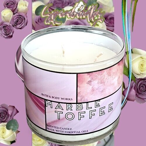 NEW White Barn MARBLE TOFFEE 3-Wick Jar Candle 14.5 US Seller