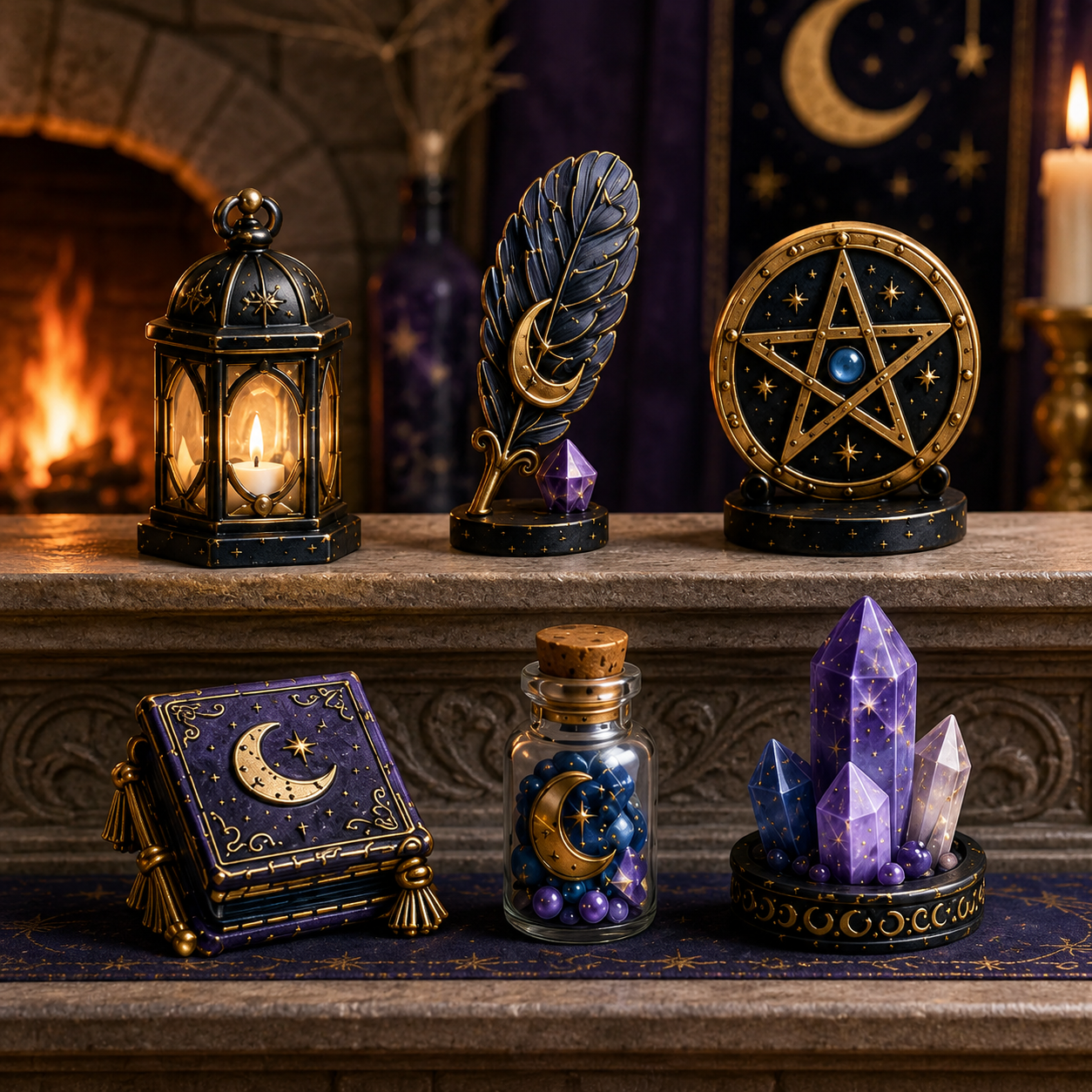 Witching Moon Advent Calendar 2026 – 24 Days of Celestial Miniatures, Mystical Moon Collectibles & Magical Gifts for Witchy Decor Lovers