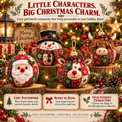 🎄Cozy Patchwork Christmas Ornament Collection-✨Relaxing DIY Craft to Create Stunning Christmas Artwork