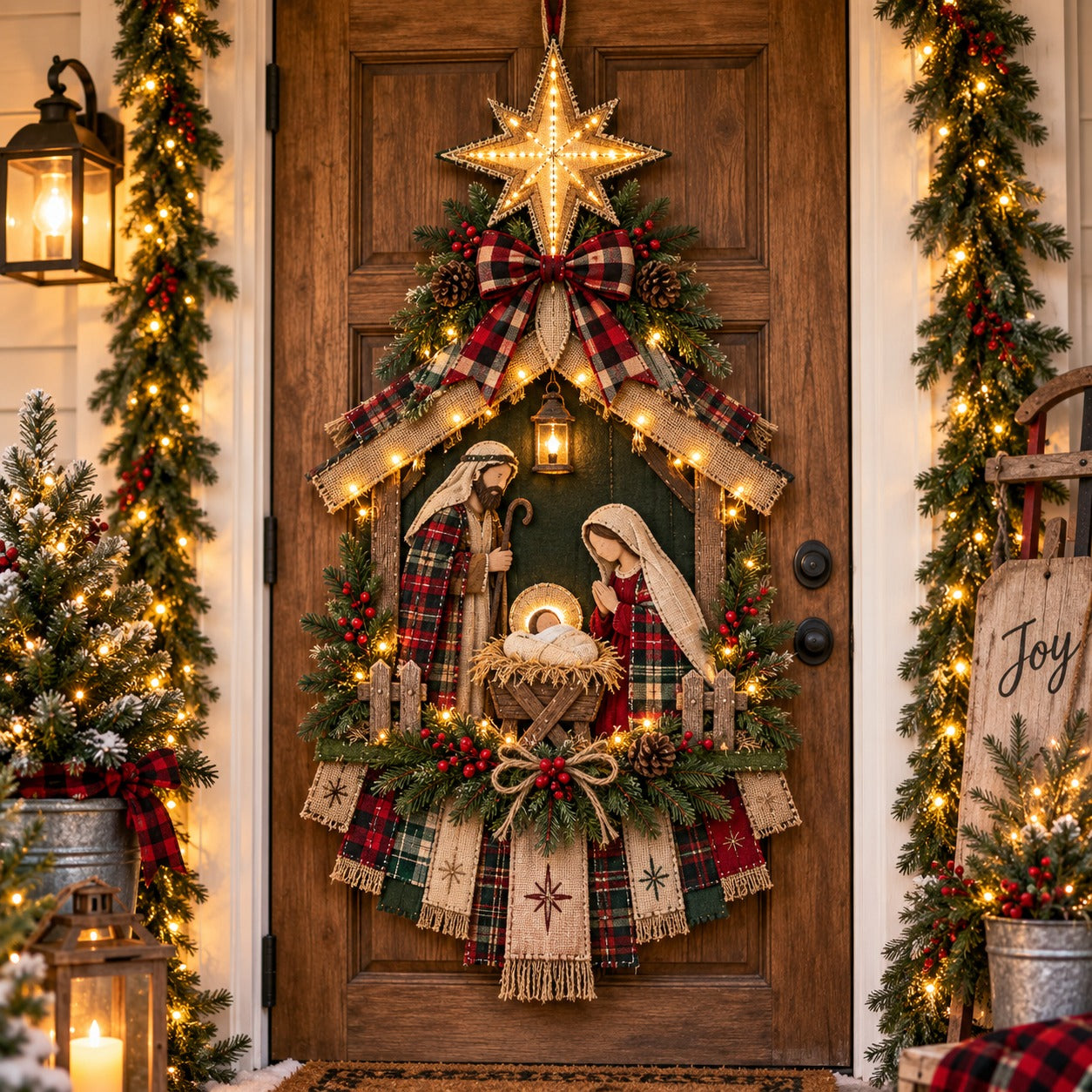 ✨🎅 DIY Light-Up Christmas Door Hanger Kit – 4 Festive Designs