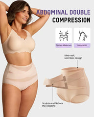 Plus-Size High-Waist Cross Tummy Control Panties