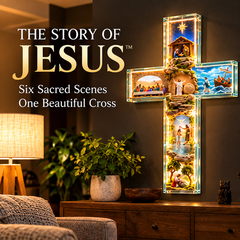 ✨ Last Day – 49% OFF!✝️The Story of Jesus in 6 Scenes Cross Lamp